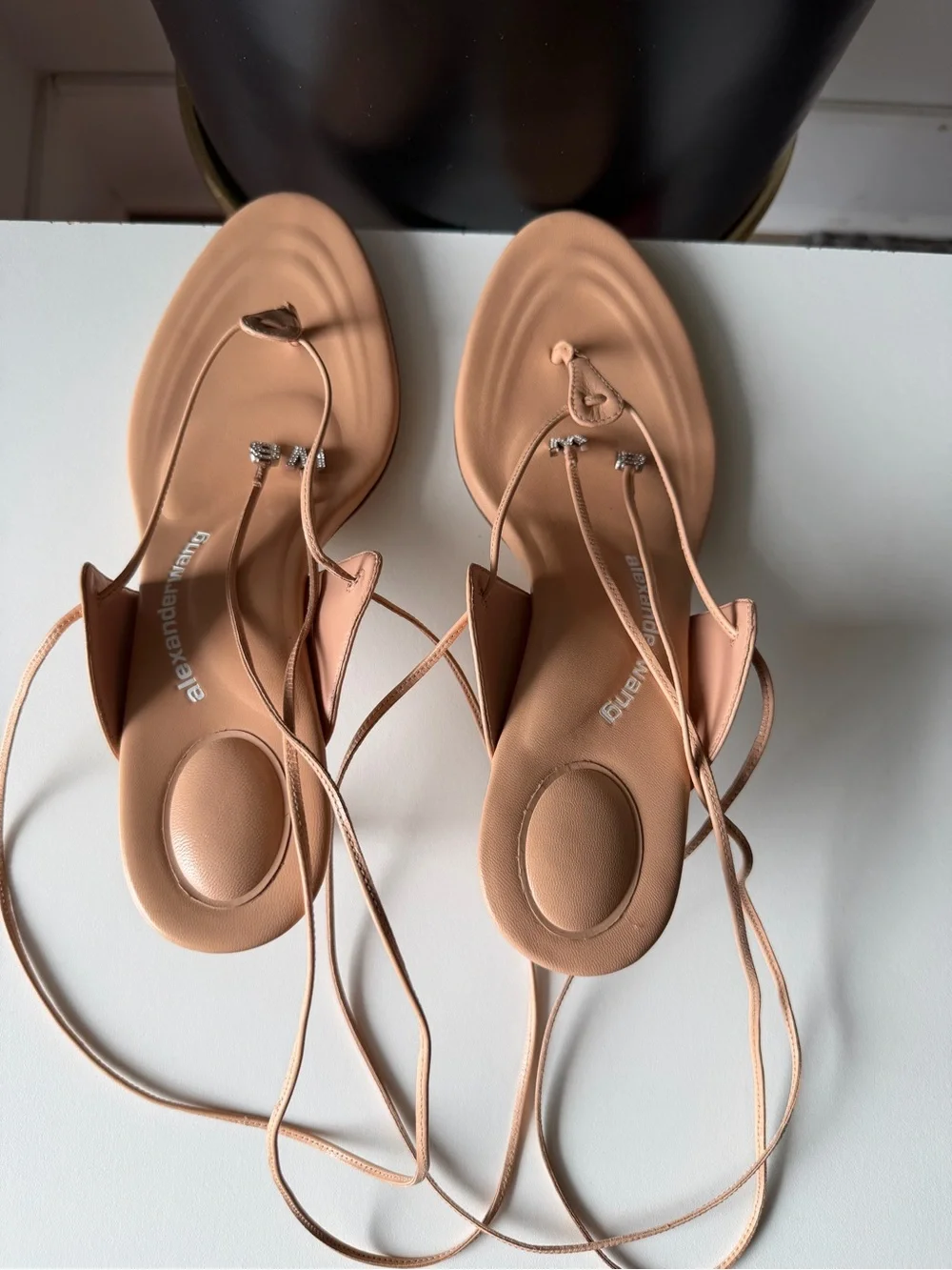 Alexander Wang Nude Pink Leather Thong Sandals - Picture 2 of 6